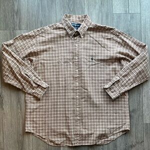 Vintage Ralph Lauren Long Sleeve Button Up Dress Shirt Blake Cotton Size XXL
